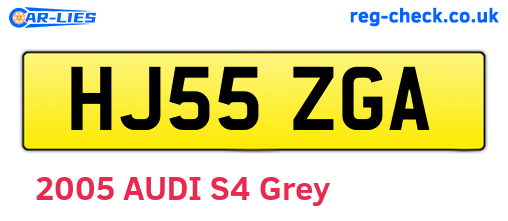 HJ55ZGA are the vehicle registration plates.