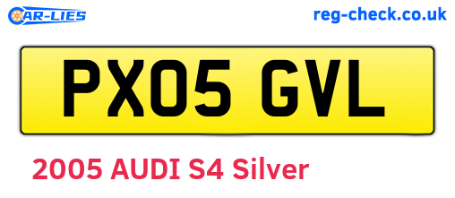 PX05GVL are the vehicle registration plates.