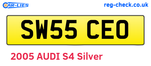 SW55CEO are the vehicle registration plates.