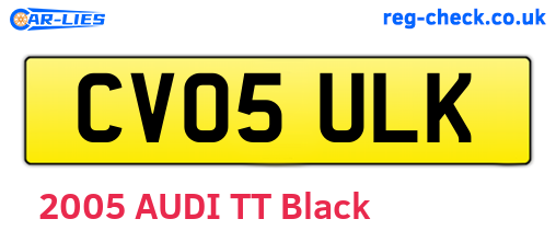 CV05ULK are the vehicle registration plates.