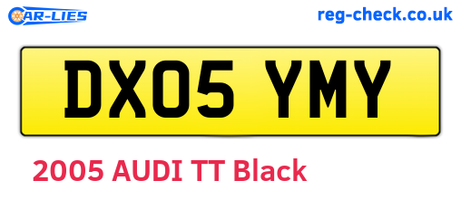 DX05YMY are the vehicle registration plates.