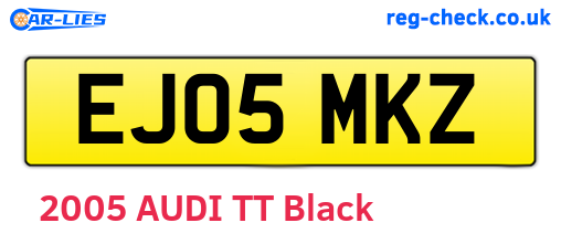 EJ05MKZ are the vehicle registration plates.