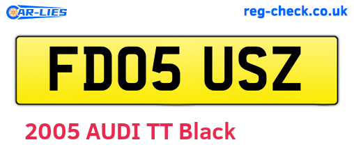FD05USZ are the vehicle registration plates.