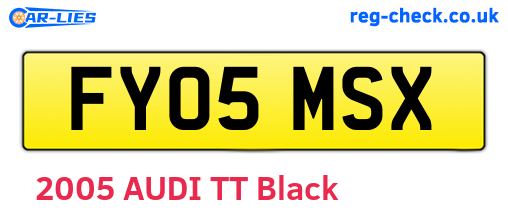 FY05MSX are the vehicle registration plates.