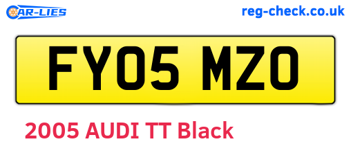 FY05MZO are the vehicle registration plates.