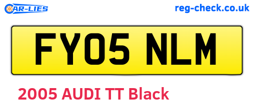 FY05NLM are the vehicle registration plates.