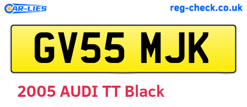 GV55MJK are the vehicle registration plates.