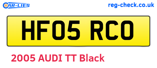 HF05RCO are the vehicle registration plates.