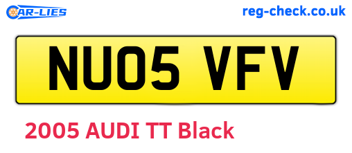 NU05VFV are the vehicle registration plates.
