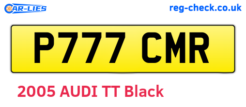 P777CMR are the vehicle registration plates.