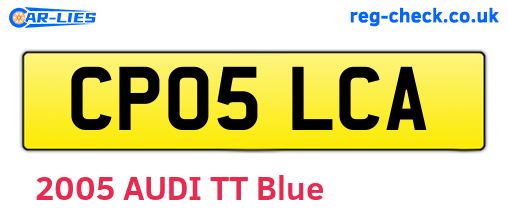 CP05LCA are the vehicle registration plates.