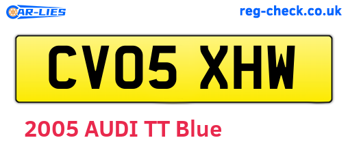 CV05XHW are the vehicle registration plates.
