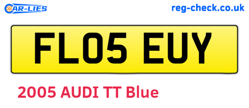FL05EUY are the vehicle registration plates.