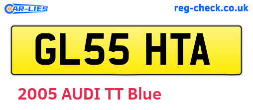 GL55HTA are the vehicle registration plates.