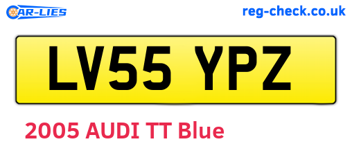 LV55YPZ are the vehicle registration plates.