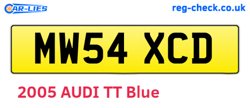 MW54XCD are the vehicle registration plates.