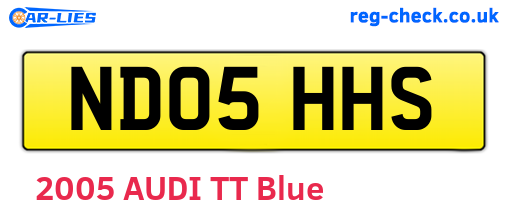 ND05HHS are the vehicle registration plates.