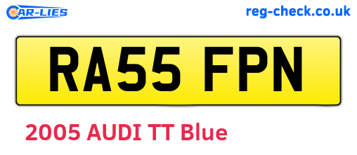 RA55FPN are the vehicle registration plates.