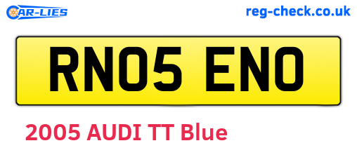 RN05ENO are the vehicle registration plates.