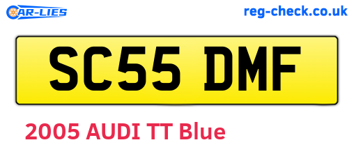 SC55DMF are the vehicle registration plates.