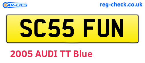 SC55FUN are the vehicle registration plates.