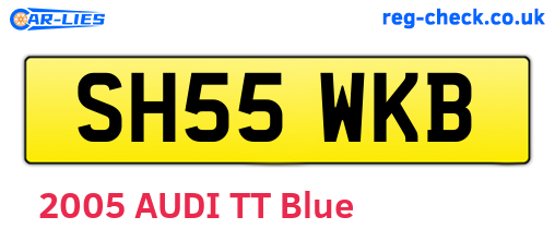 SH55WKB are the vehicle registration plates.