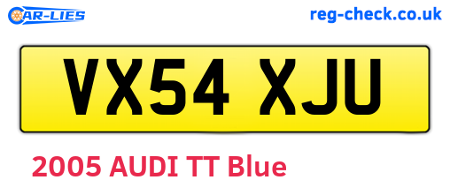 VX54XJU are the vehicle registration plates.