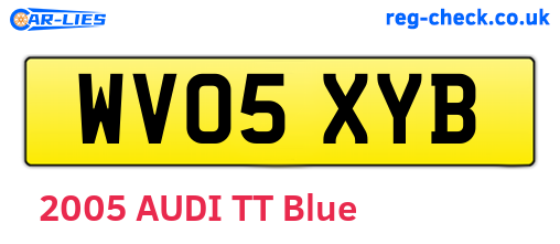 WV05XYB are the vehicle registration plates.
