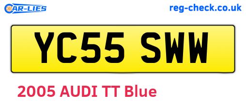YC55SWW are the vehicle registration plates.