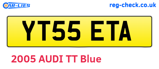 YT55ETA are the vehicle registration plates.