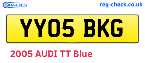 YY05BKG are the vehicle registration plates.