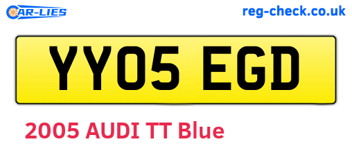 YY05EGD are the vehicle registration plates.
