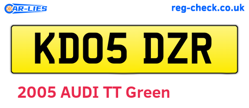 KD05DZR are the vehicle registration plates.