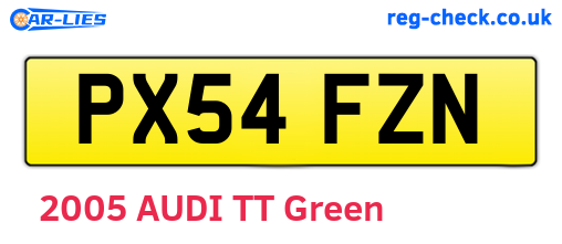 PX54FZN are the vehicle registration plates.