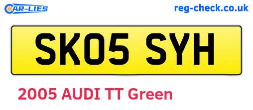 SK05SYH are the vehicle registration plates.