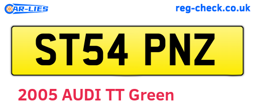 ST54PNZ are the vehicle registration plates.