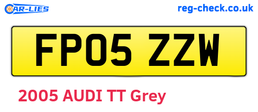 FP05ZZW are the vehicle registration plates.