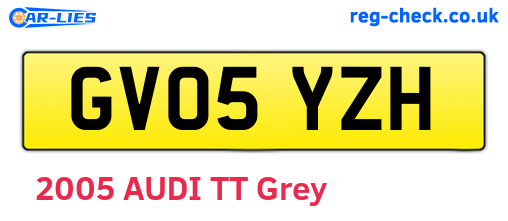 GV05YZH are the vehicle registration plates.