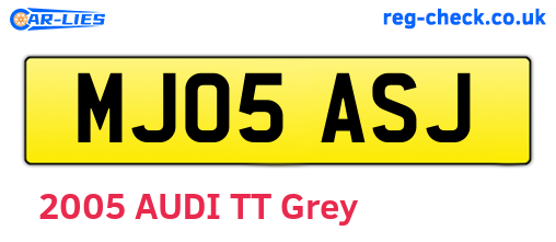 MJ05ASJ are the vehicle registration plates.