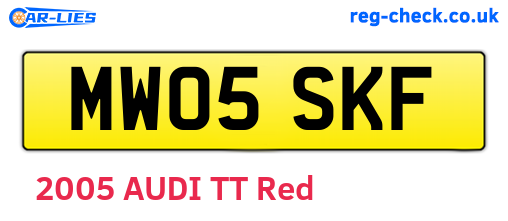 MW05SKF are the vehicle registration plates.