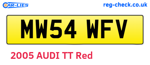 MW54WFV are the vehicle registration plates.