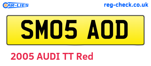 SM05AOD are the vehicle registration plates.