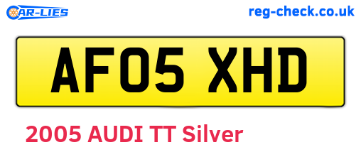 AF05XHD are the vehicle registration plates.