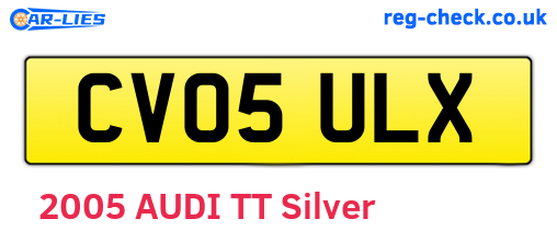 CV05ULX are the vehicle registration plates.