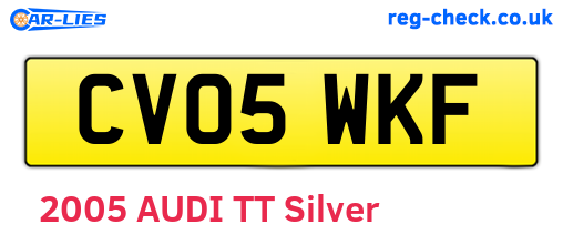 CV05WKF are the vehicle registration plates.