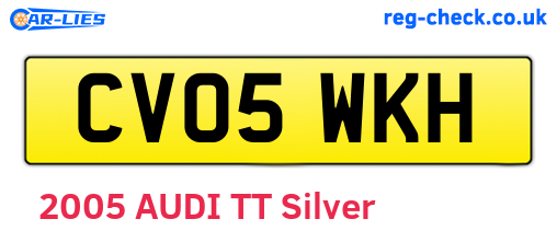 CV05WKH are the vehicle registration plates.