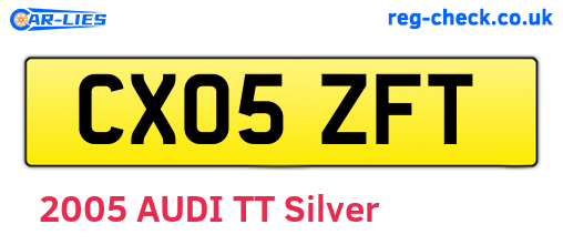 CX05ZFT are the vehicle registration plates.
