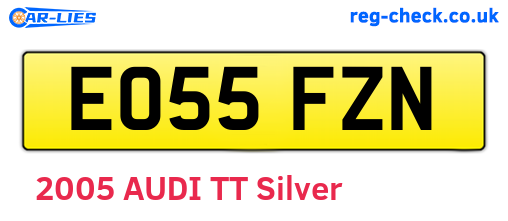 EO55FZN are the vehicle registration plates.