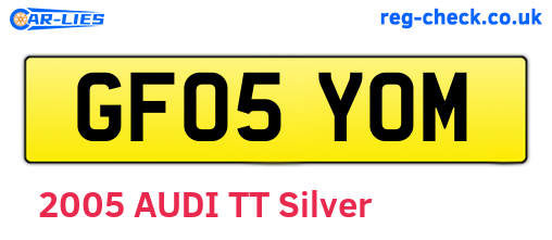 GF05YOM are the vehicle registration plates.