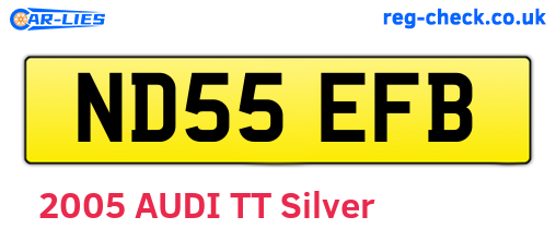 ND55EFB are the vehicle registration plates.